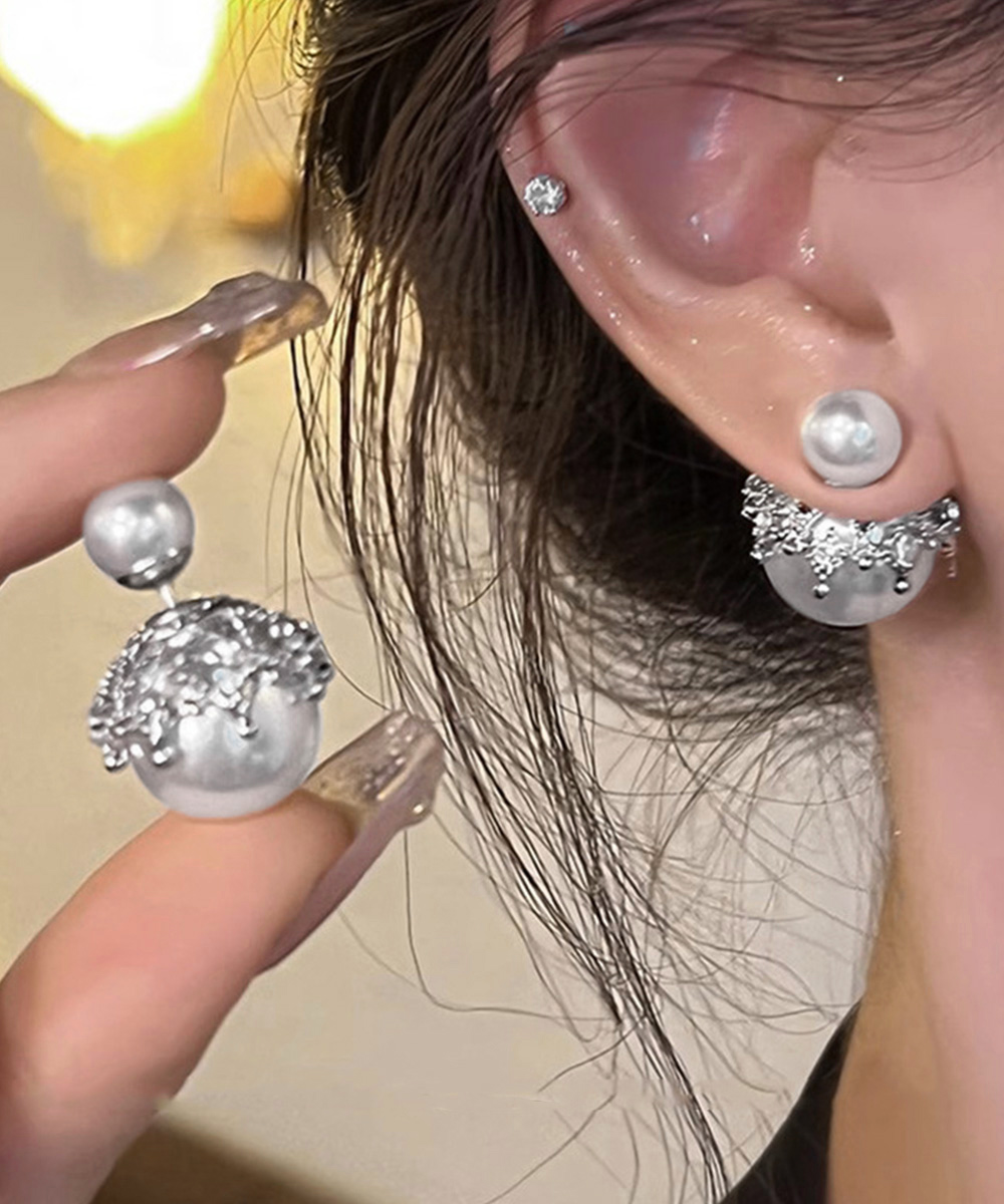 結婚式 アクセサリー 二通り使い方大粒真珠ピアス女性用