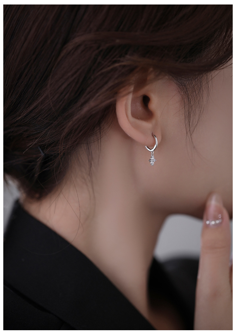 結婚式 アクセサリー 小花モチーフ フープピアス