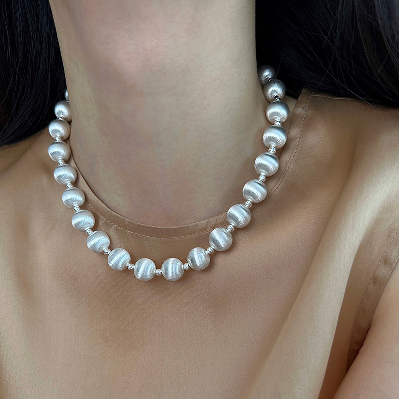 結婚式 アクセサリー 艶やかな丸玉連なる上品ネックレス、ブレスレット