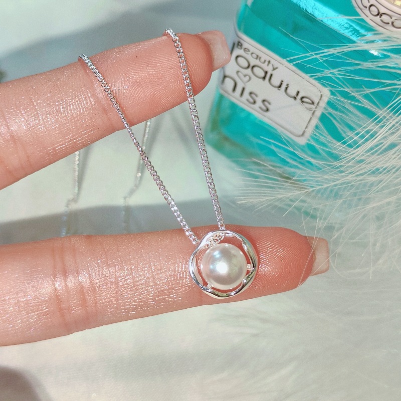 結婚式 アクセサリー 真珠輝く花びら型ペンダントネックレス