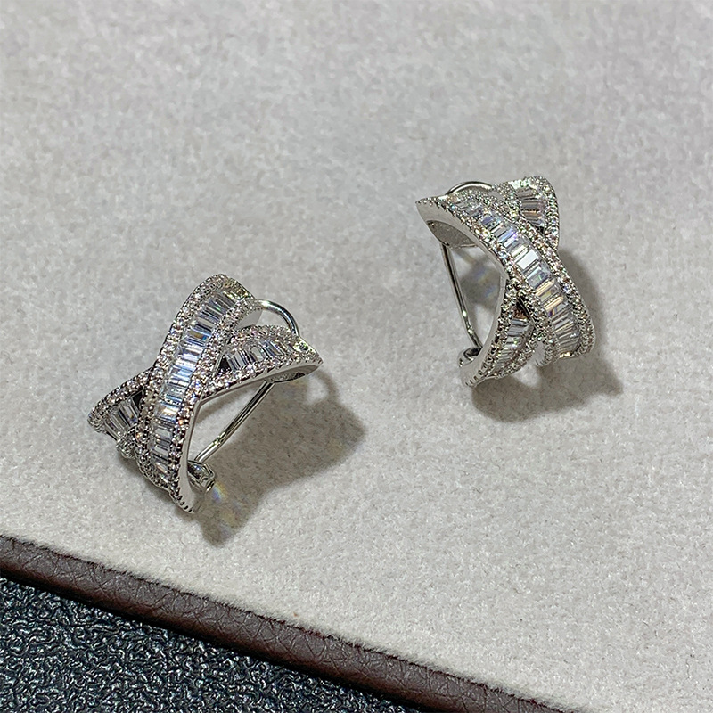 結婚式 アクセサリー クロスデザイン ラグジュアリーピアス
