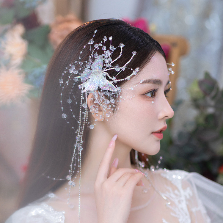 結婚式 アクセサリー 蝶舞う結晶ティアラ