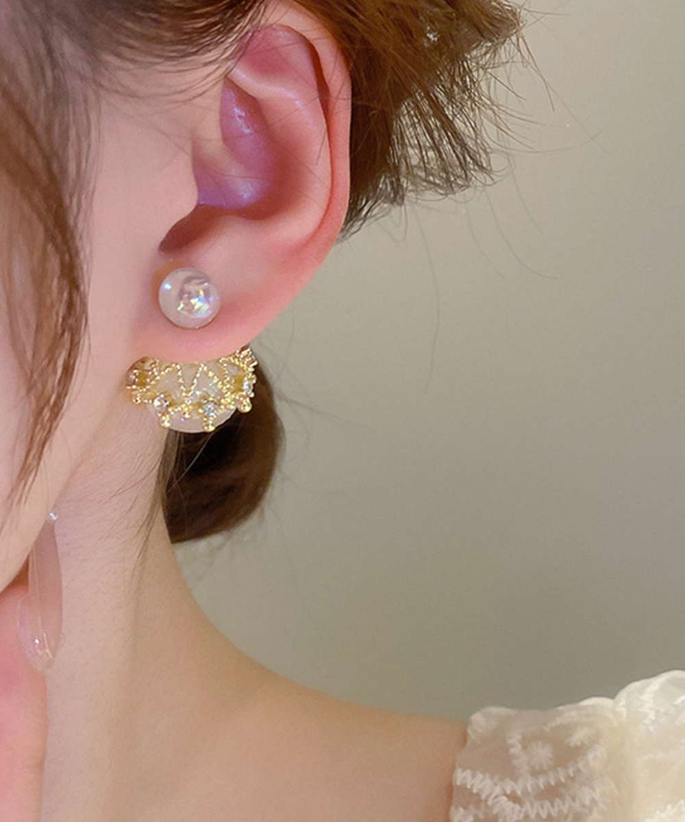 結婚式 アクセサリー 二通り使い方大粒真珠ピアス女性用