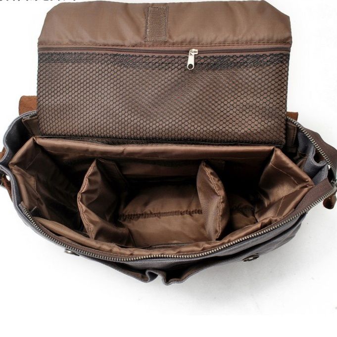 カメラ バッグ ヴィンテージ風革製フラップ付きカメラ収納ショルダーバッグ