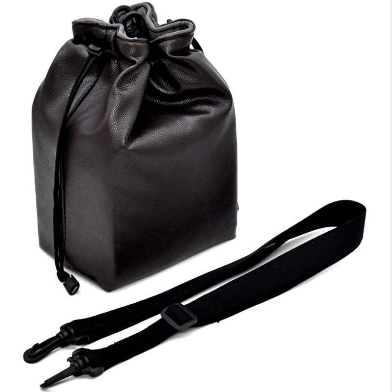 カメラ バッグ 本革巾着型多機能カメラ収納ショルダーバッグ