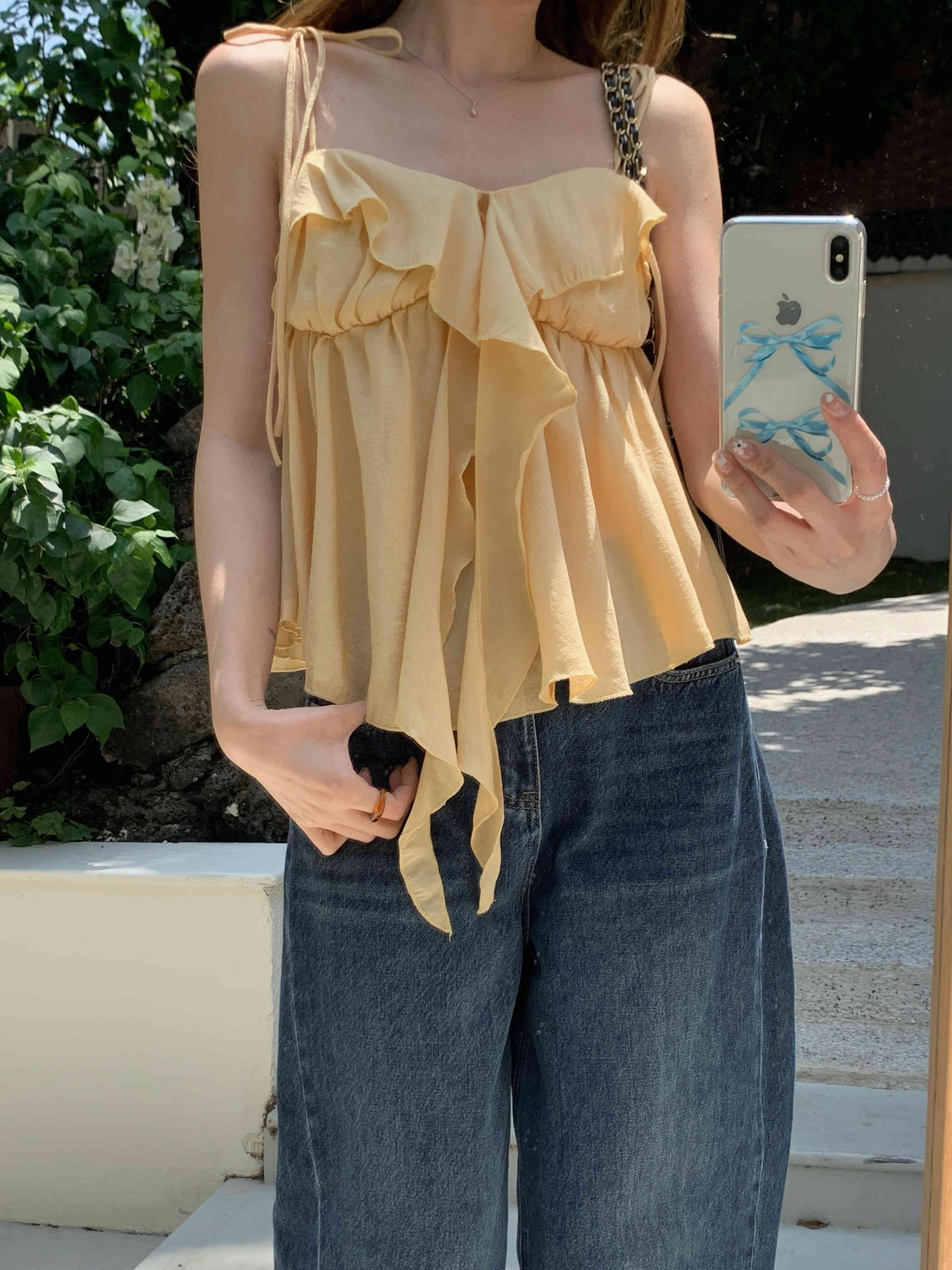 フリルデザイン個性派夏キャミソール