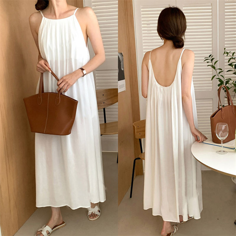 キャミワンピース レトロ上品 背中見せ キャミソールワンピース