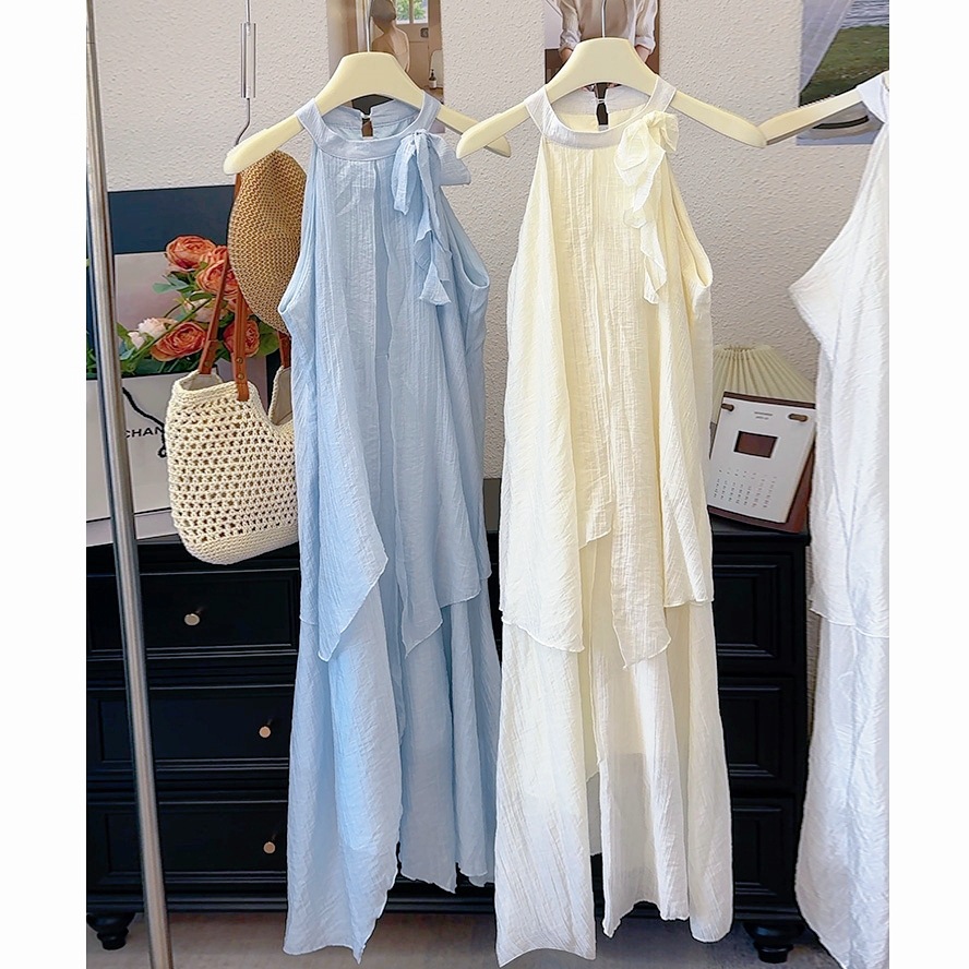 キャミワンピース レース切り替えキャミソールワンピース 上品レディース服 全4色