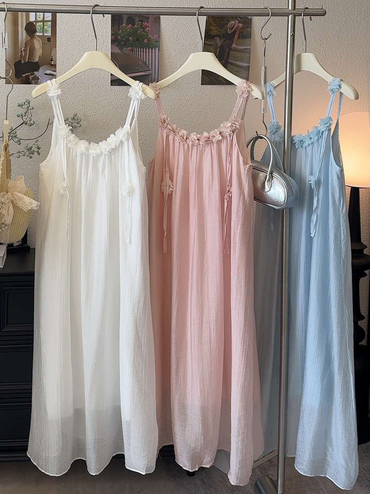 フリル付きキャミワンピース レディース 上品な肩紐調節可能 5色展開