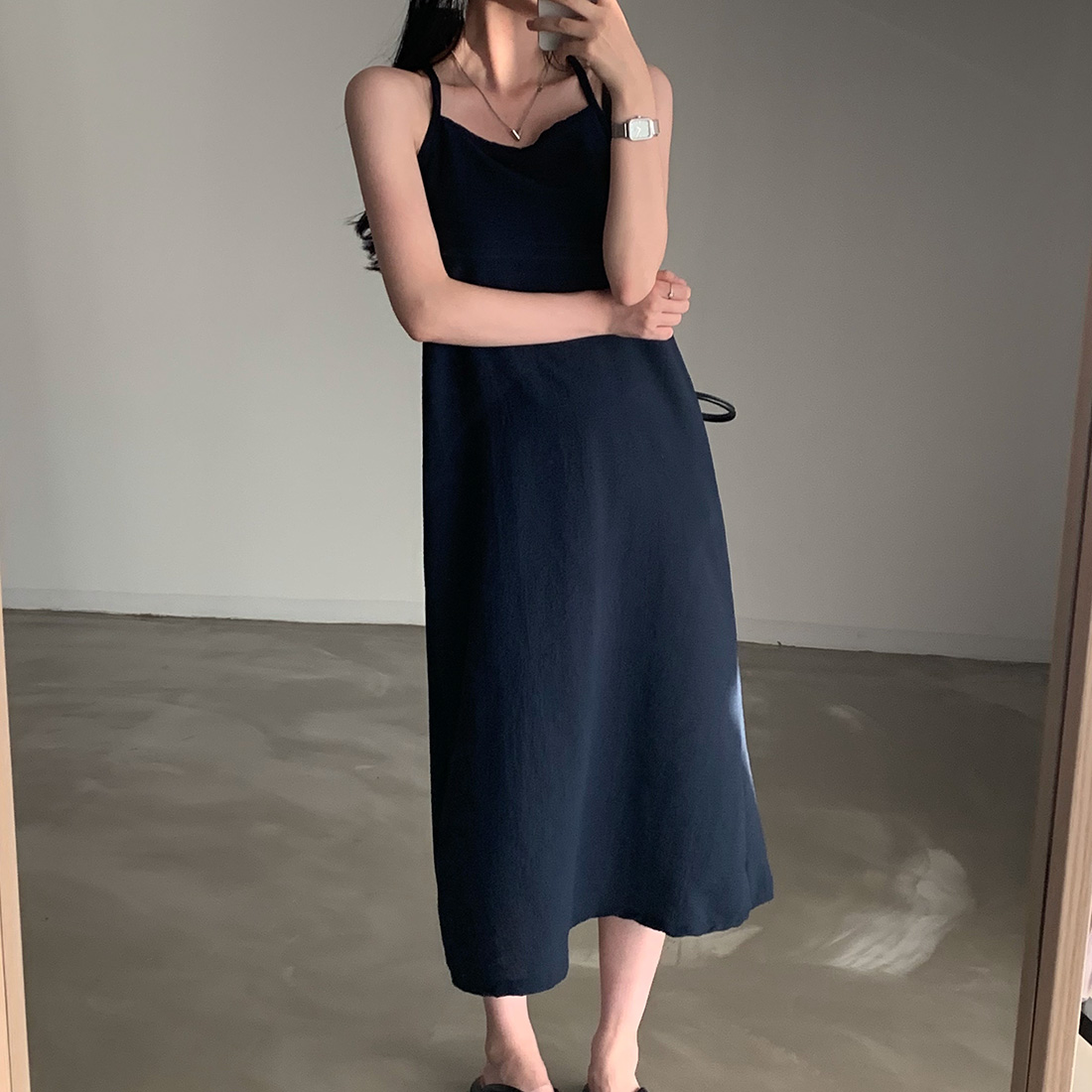 キャミワンピース 韓国風おしゃれ キャミソールワンピース