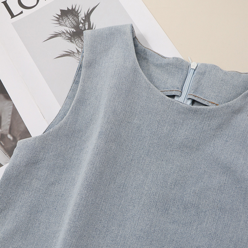 キャミワンピース 大きめポケット付きデニムキャミワンピース