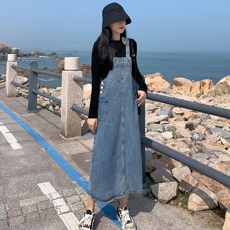 キャミワンピース ゆったりシルエットのデニムサロペット
