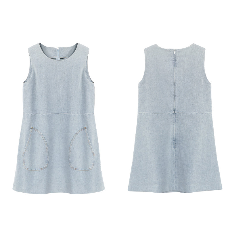 キャミワンピース 大きめポケット付きデニムキャミワンピース