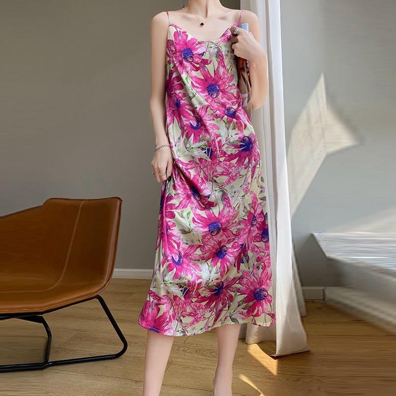 キャミワンピース 花柄シルエットキャミワンピース