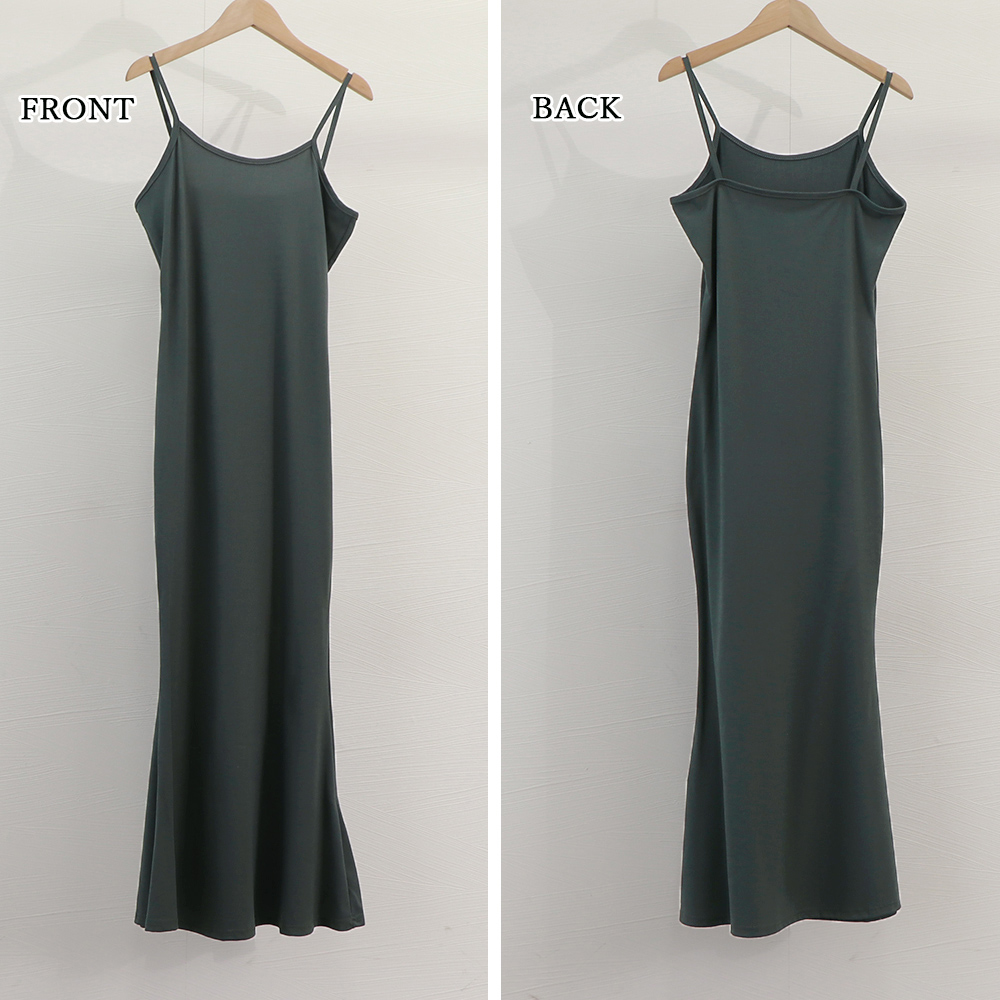 ベロアキャミワンピース長袖体型カバーロング丈