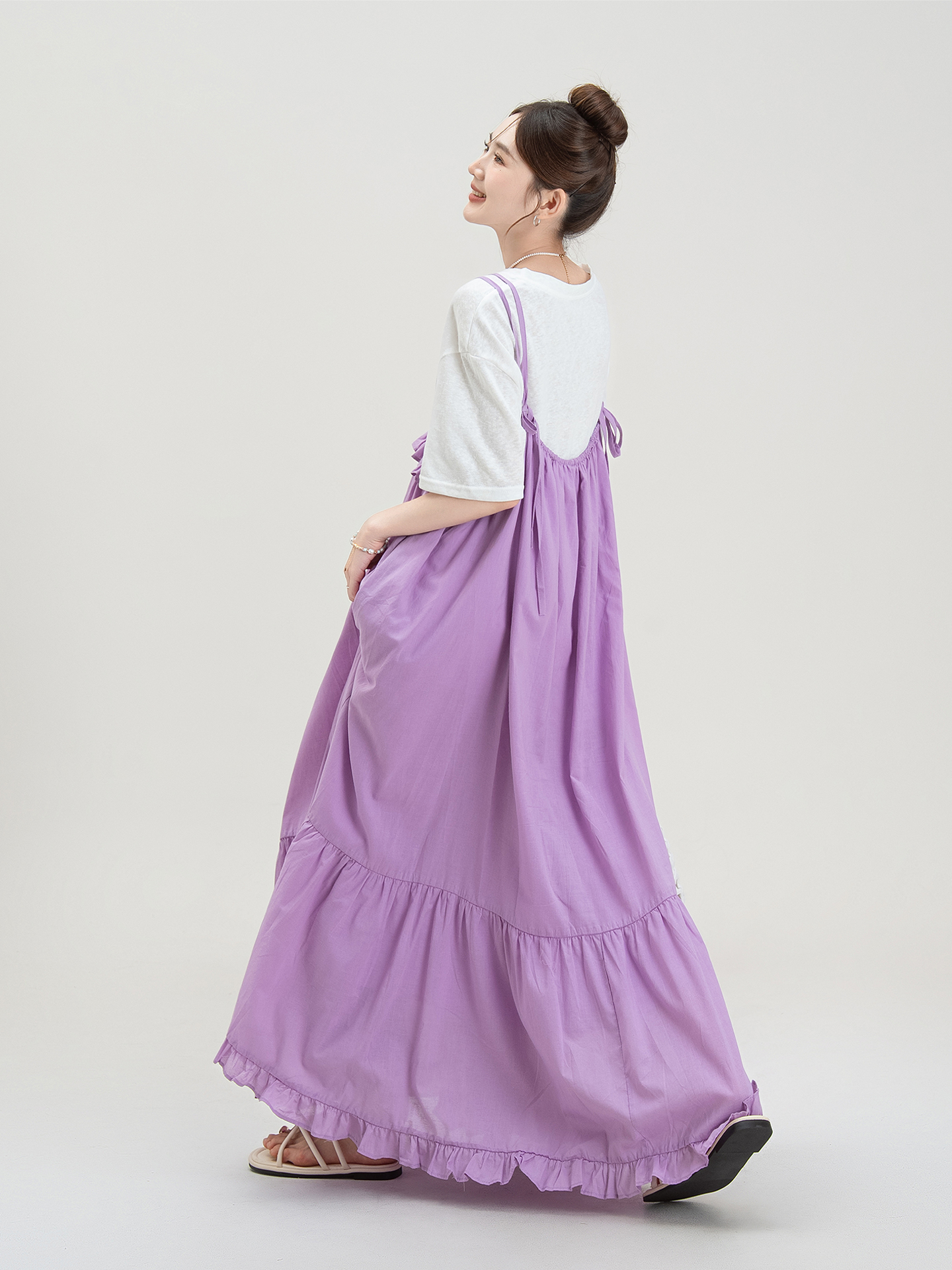 キャミワンピース ふんわり優美フリルキャミワンピース