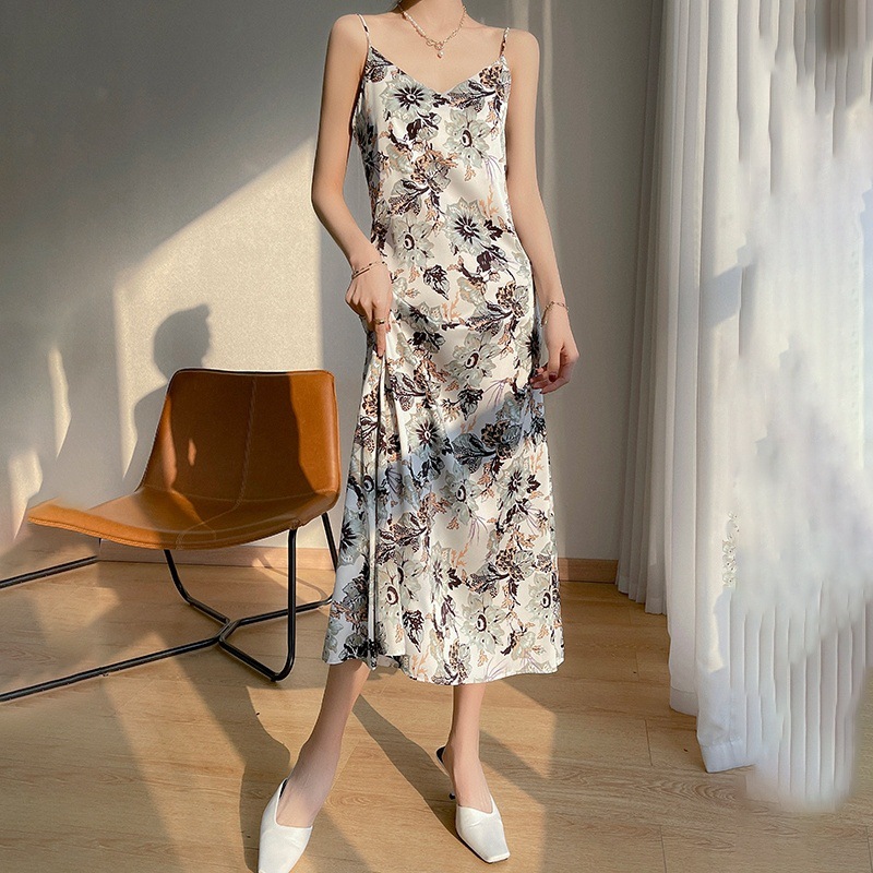 キャミワンピース 花柄シルエットキャミワンピース