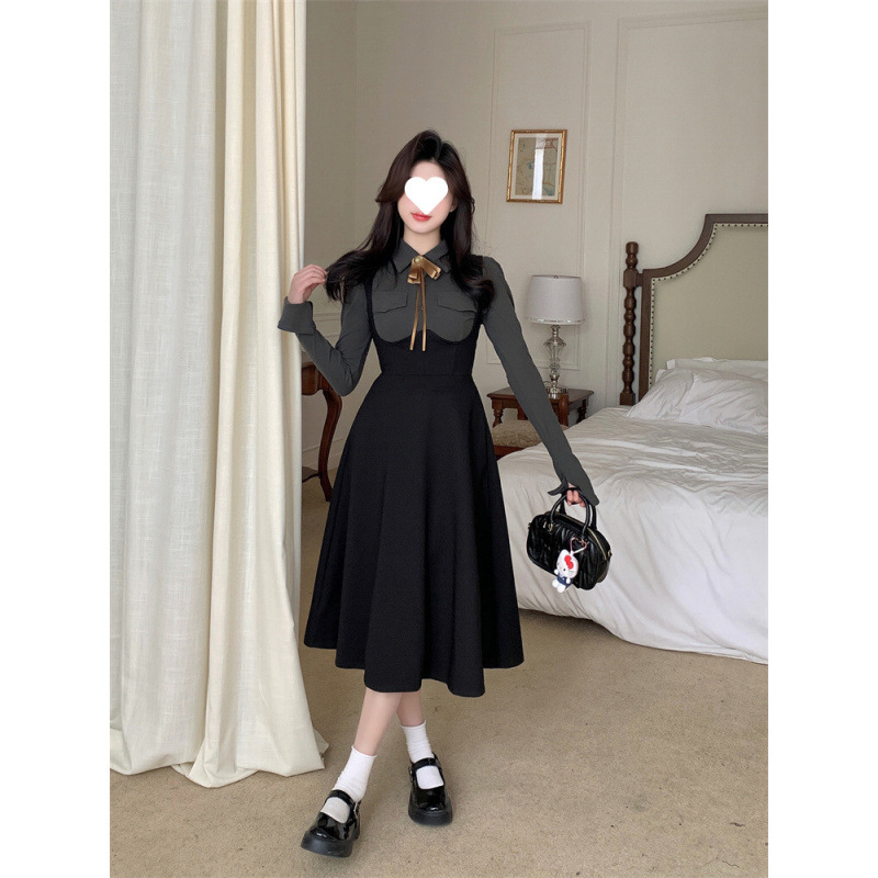 キャミワンピース プリーツフレアサロペットワンピース