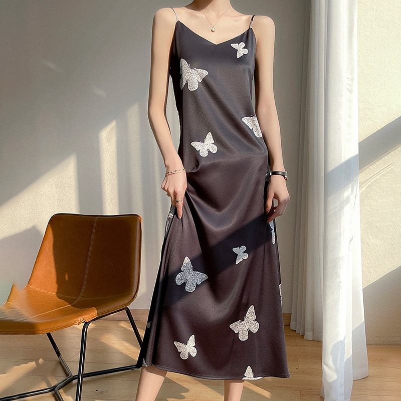 キャミワンピース 花柄シルエットキャミワンピース
