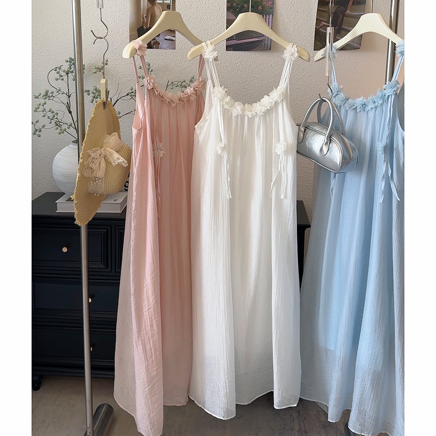 フリル付きキャミワンピース レディース 上品な肩紐調節可能 5色展開