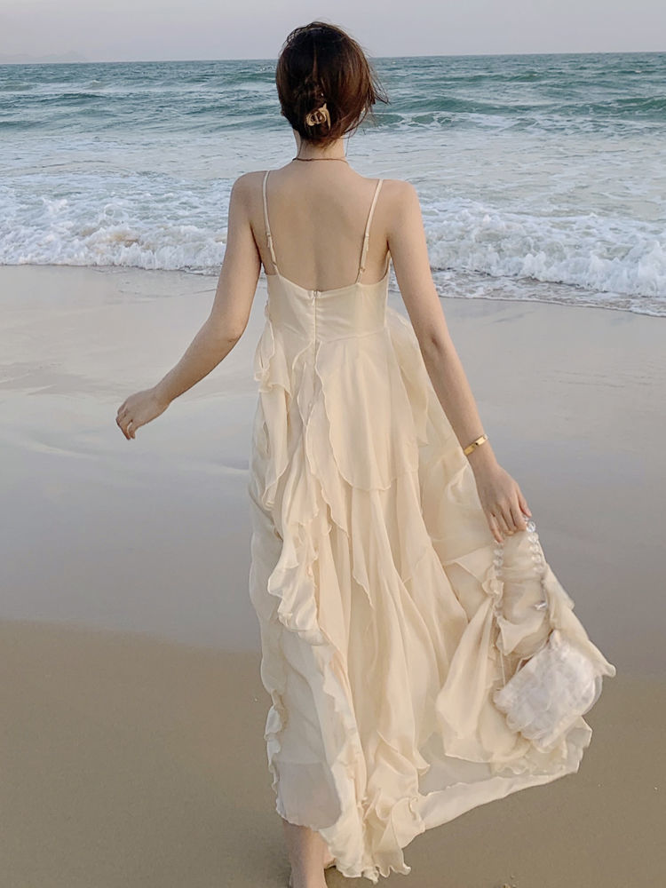 サテン キャミワンピース ドレープ レディース 夏用長袖無地