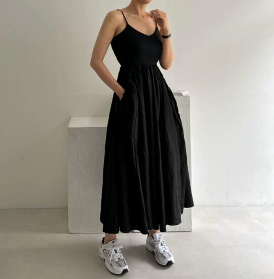 キャミワンピース ハイウェスト キャミソール ワンピース