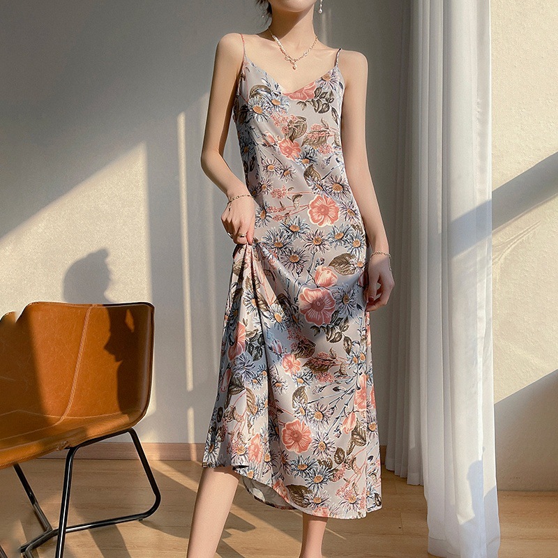 キャミワンピース 花柄シルエットキャミワンピース