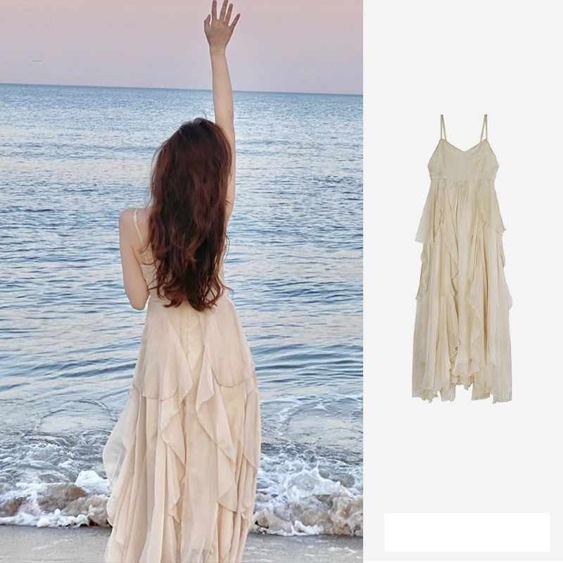 サテン キャミワンピース ドレープ レディース 夏用長袖無地