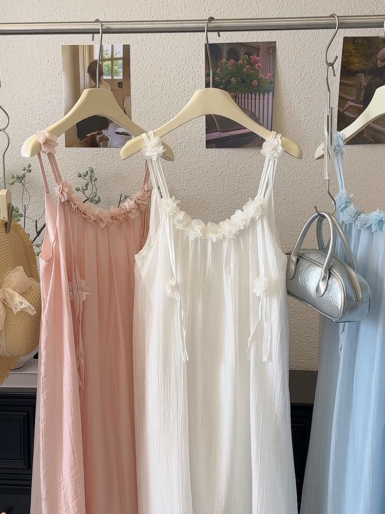 フリル付きキャミワンピース レディース 上品な肩紐調節可能 5色展開