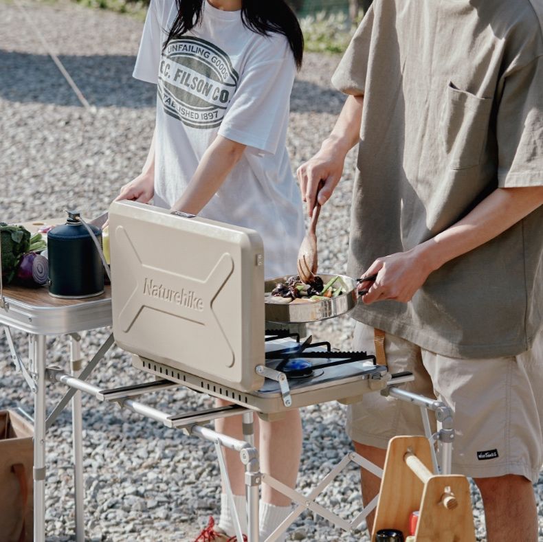 キャンプ用品 二役万能焚き火台コンロ