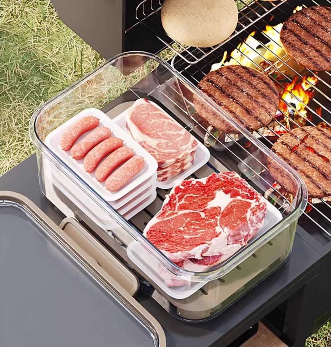 キャンプ用品 透明マルチクーラーボックス