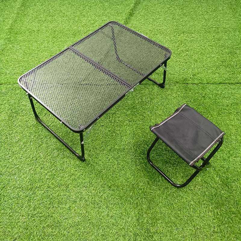 キャンプ用品 折りたたみ式メッシュアウトドアテーブルセット