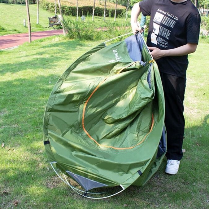 キャンプ用品 瞬間設営自動開閉式軽量一人用テント