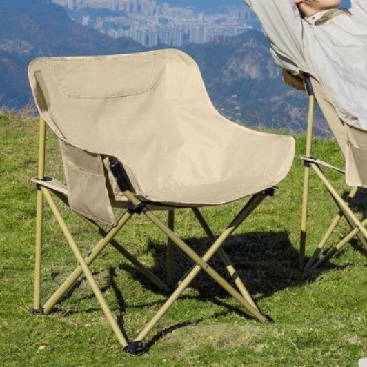 キャンプ用品 多機能二重式折りたたみキャンプチェア