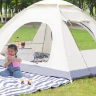 キャンプ用品 自動設営式ワンタッチドーム型テント