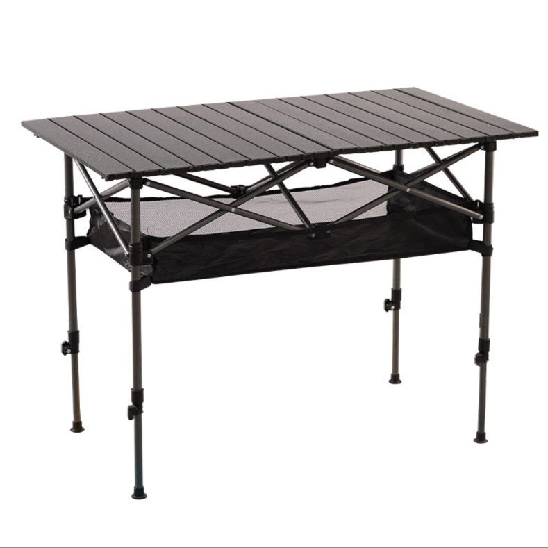 キャンプ用品 収納棚付き折りたたみ式多機能キャンプテーブル