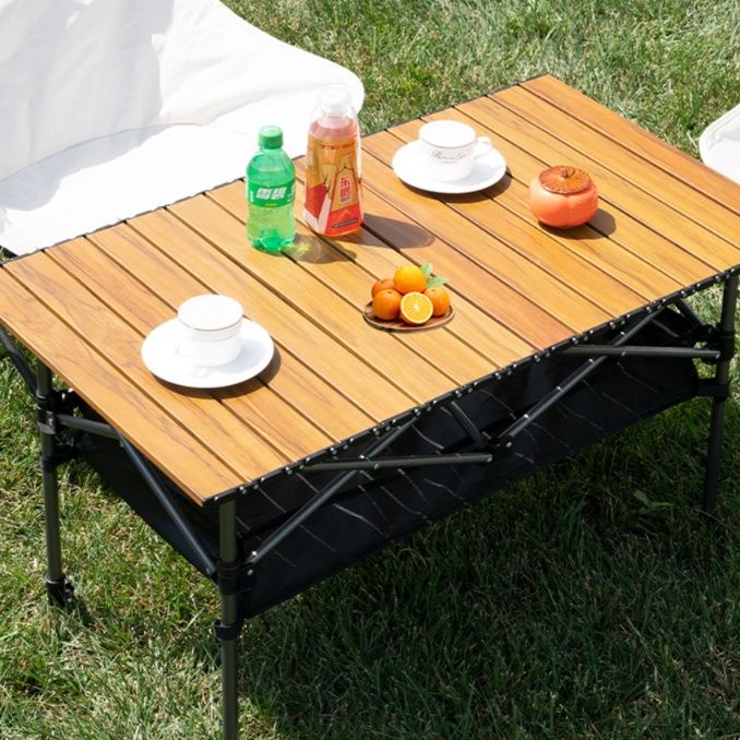 キャンプ用品 収納棚付き折りたたみ式多機能キャンプテーブル