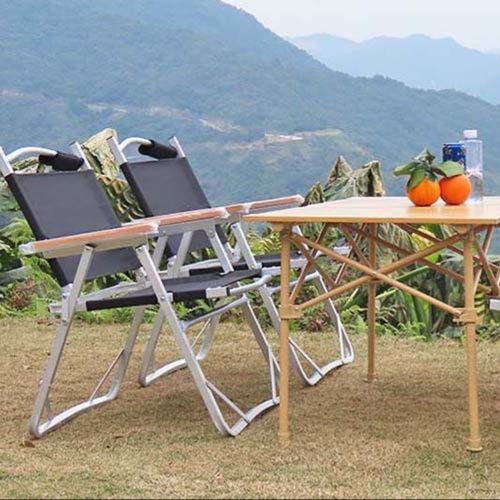 キャンプ用品 軽量折りたたみ式肘掛け付きキャンプチェア