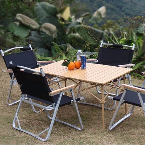 キャンプ用品 軽量折りたたみ式肘掛け付きキャンプチェア