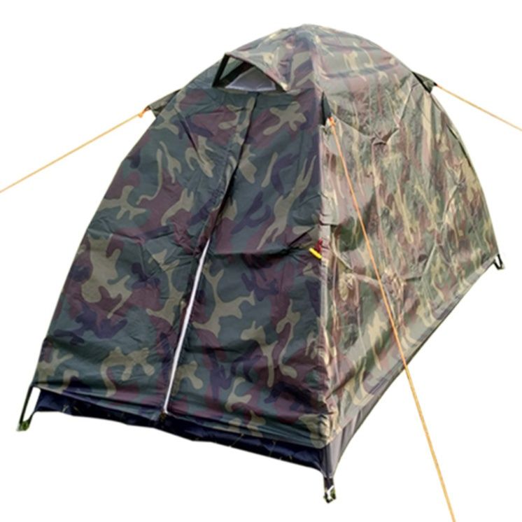 キャンプ用品 迷彩柄コンパクト一人用自立式ドーム型テント