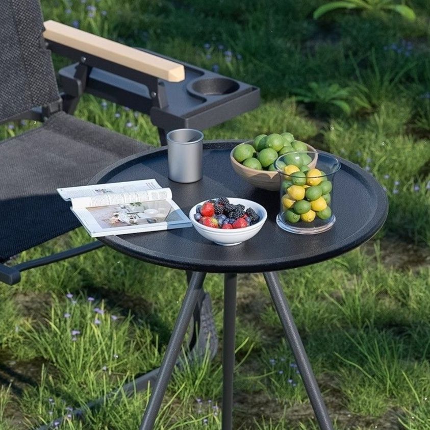 キャンプ用品 折りたたみ式円形サイドキャンプテーブル