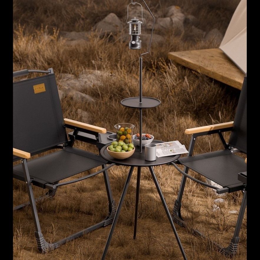 キャンプ用品 折りたたみ式円形サイドキャンプテーブル