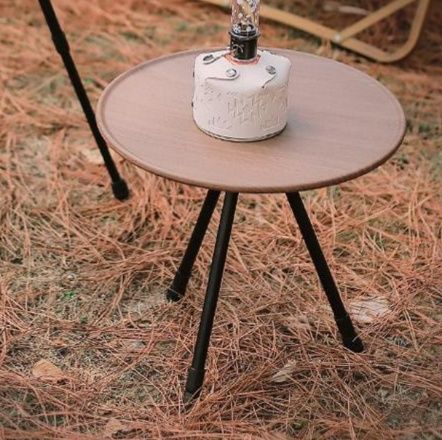 キャンプ用品 三脚式円形軽量サイドキャンプテーブル