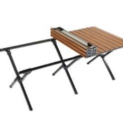 キャンプ用品 四人用折りたたみ式木目調キャンプテーブル
