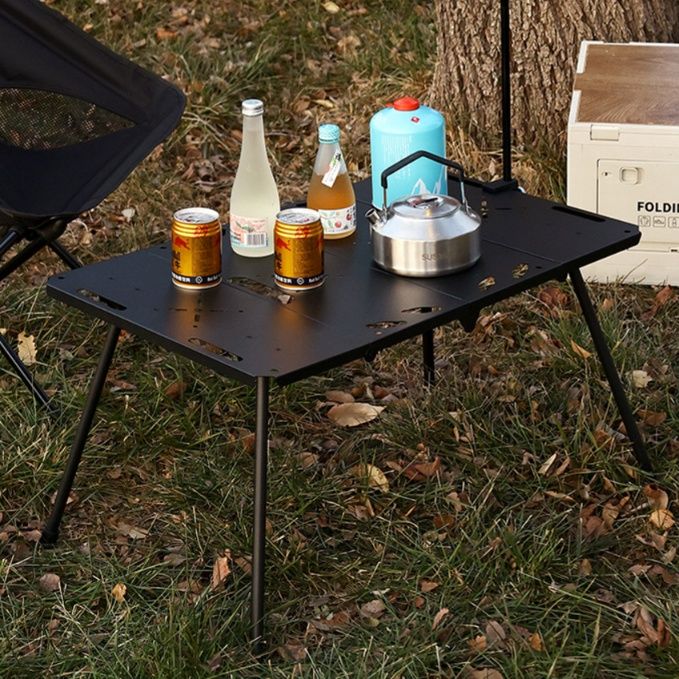 キャンプ用品 折りたたみ軽量ライトスタンド付きキャンプテーブル