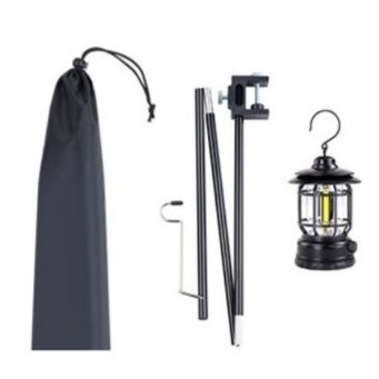 キャンプ用品 折りたたみ軽量ライトスタンド付きキャンプテーブル