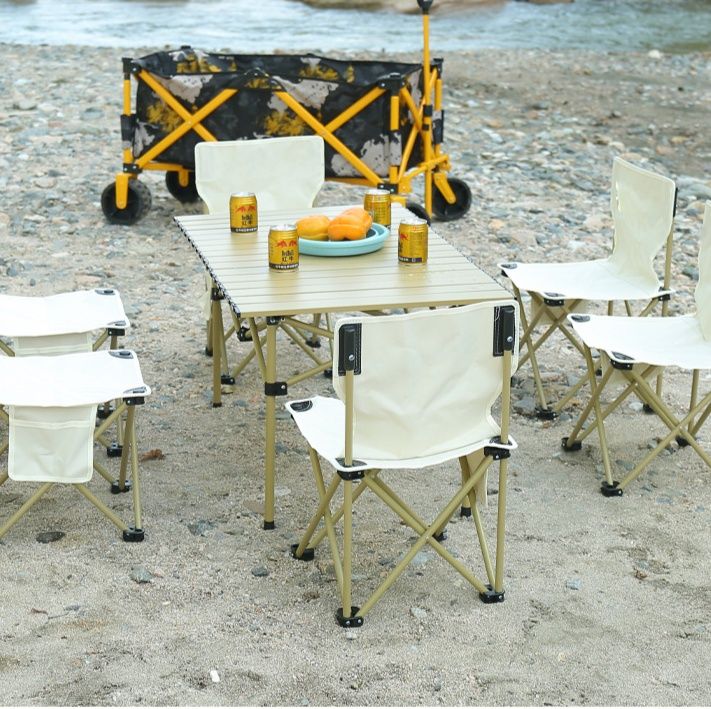 キャンプ用品 軽量折りたたみ式アウトドア背もたれ付きチェア