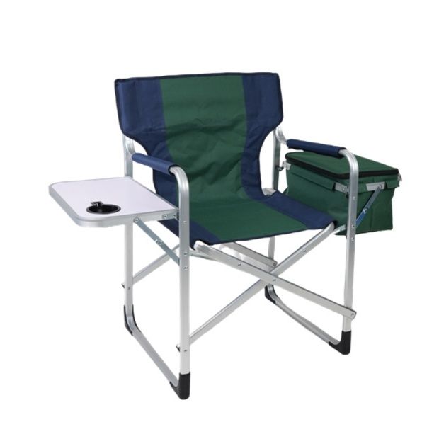 キャンプ用品 多機能サイドテーブル付き折りたたみ監督チェア