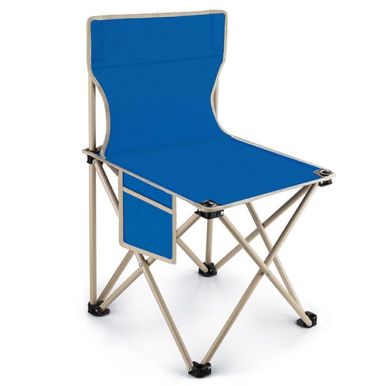 キャンプ用品 軽量折りたたみ式サイドポケット付きチェア