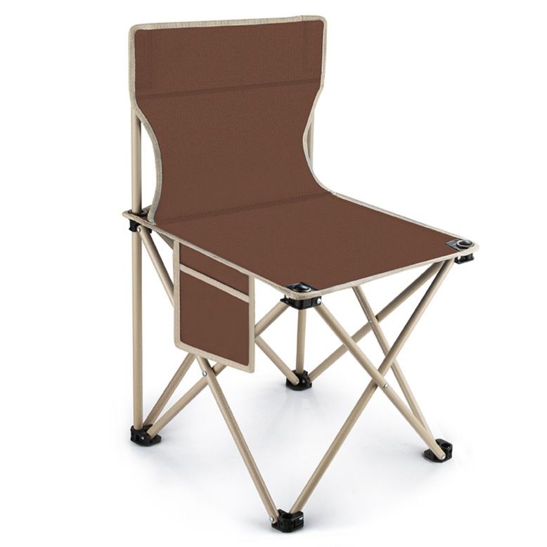 キャンプ用品 軽量折りたたみ式サイドポケット付きチェア